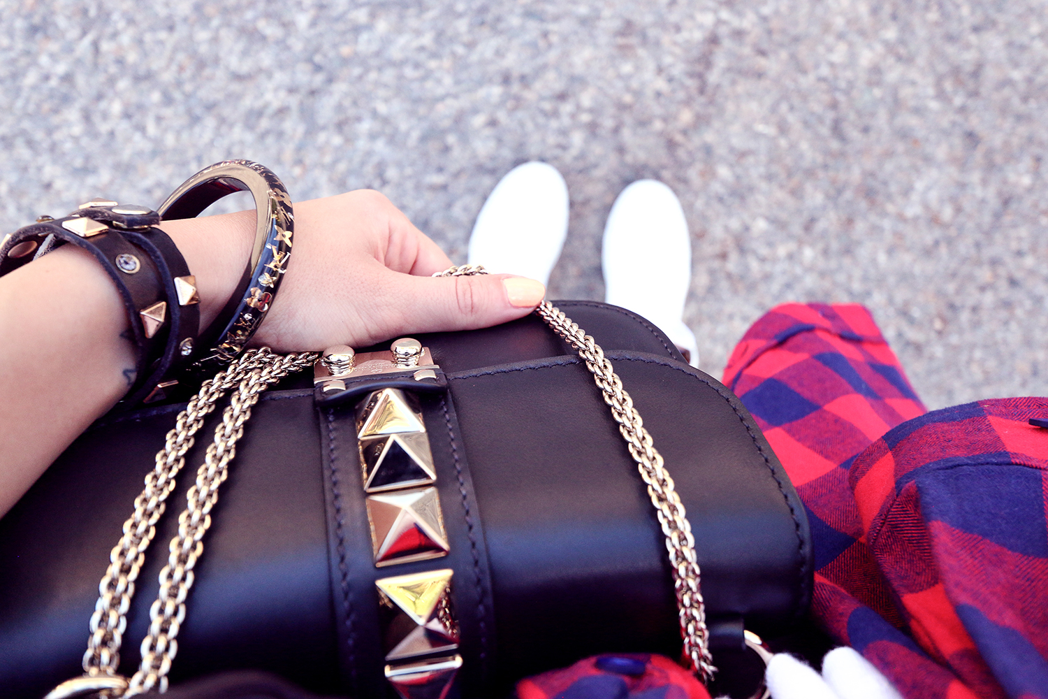 black_Valentino_rockstudd_bag_Louis_Vuitton_bracelet