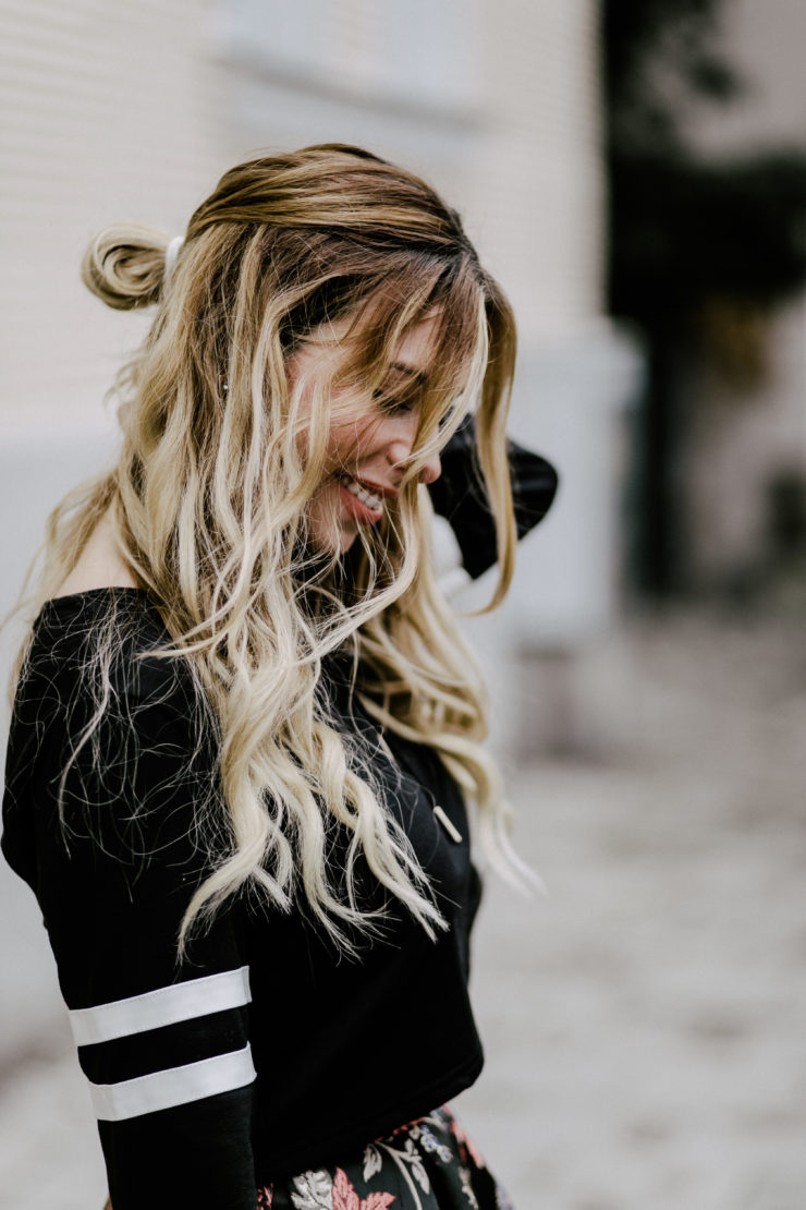 happy girl image picture half bun
