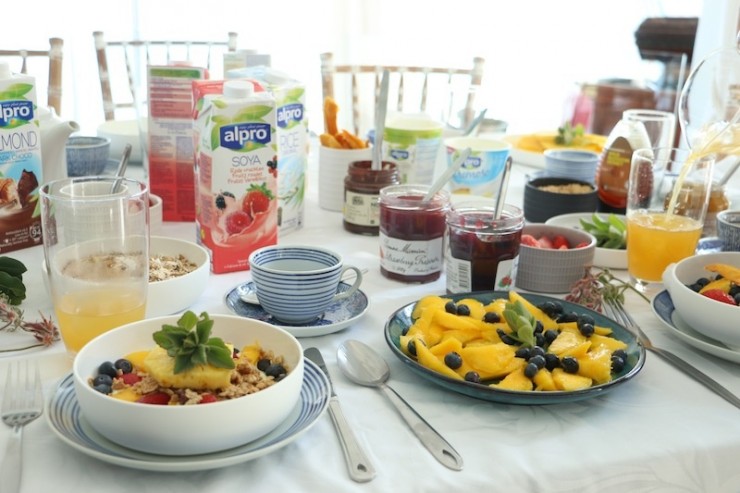 alpro soya milch, gesundes Frühstück