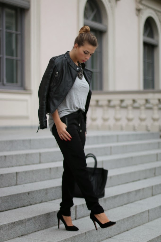 harem pants black Stradivarius