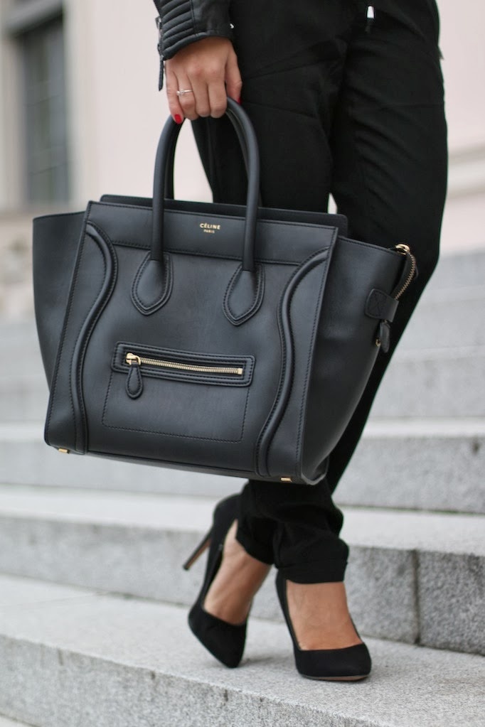 schwarze handtasche céline