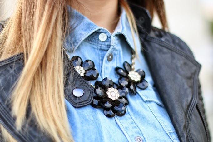 forever 21 blumenkette schwarz