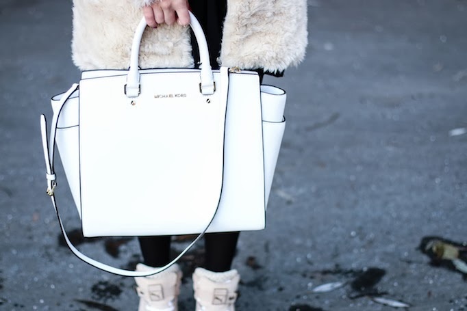 weiße michael kors handtasche