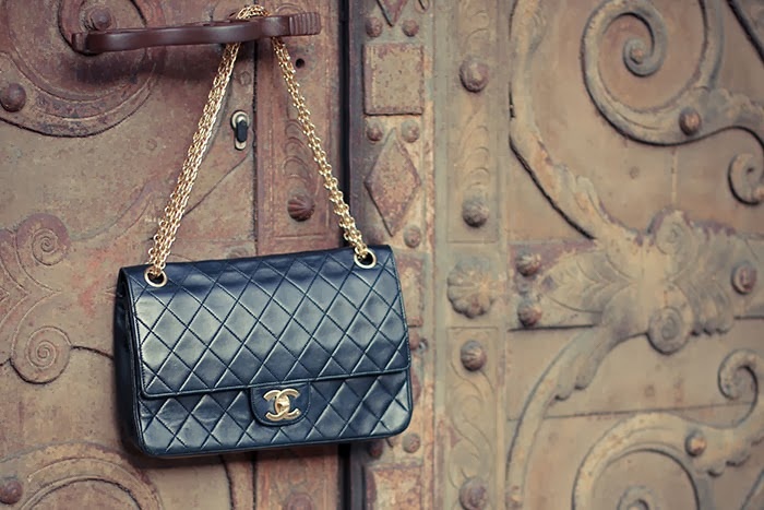 Vintage Chanel tasche schwarz