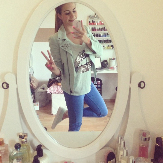 mint studded jacket