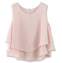 peach cropped top layered chicwish zara