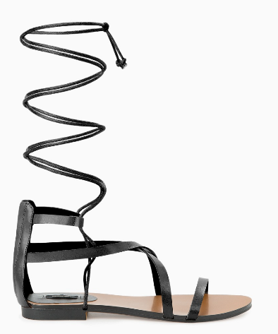 Riemensandalen Gladiator Mango schwarz