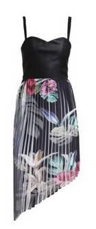 Guess Kleid schwarz mit Blumen Messalina