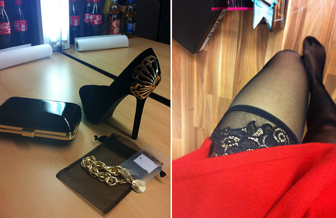 high heels schwarz gold