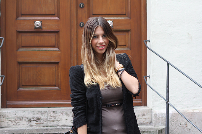 h&m beiges kleid