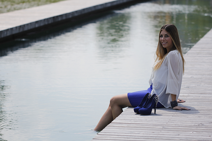 Outfit: Blue studded Nelly Heels