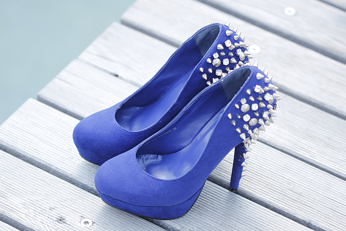 Outfit: Blue studded Nelly Heels