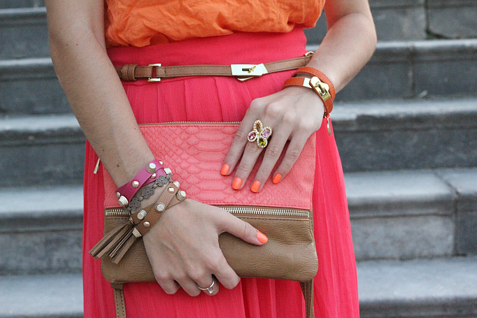 Outfit: Color Blocking maxi skirt