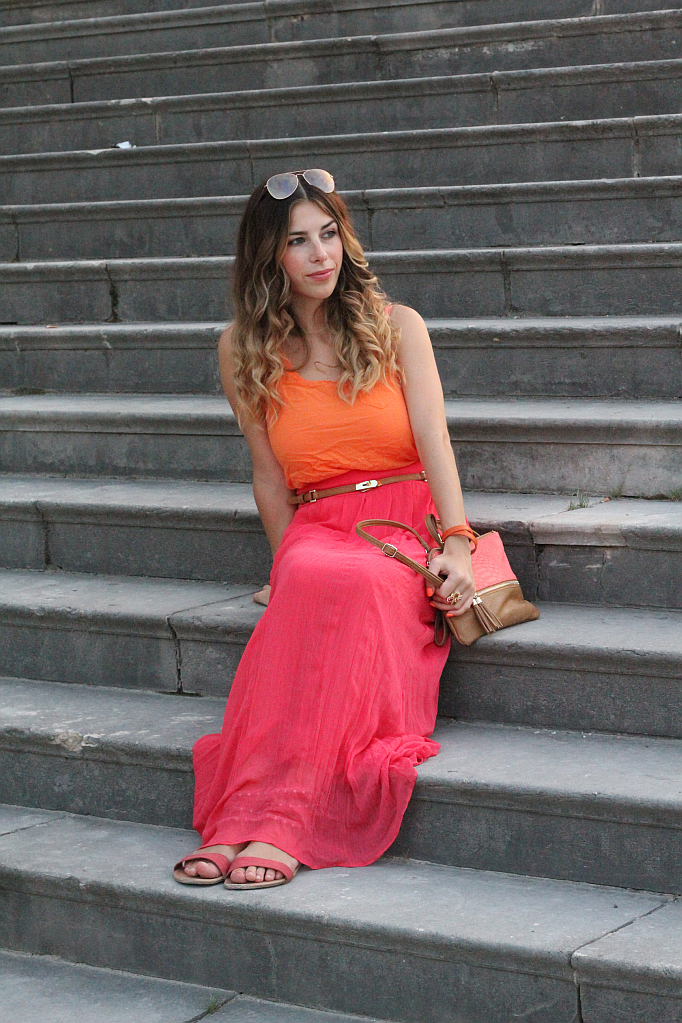 Outfit: Color Blocking maxi skirt