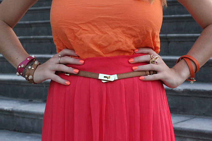 Outfit: Color Blocking maxi skirt