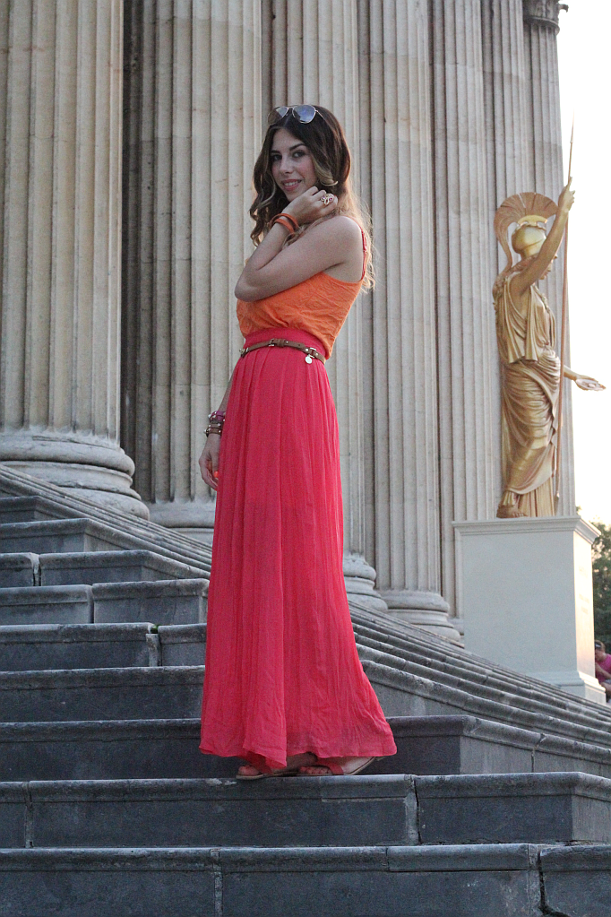 Outfit: Color Blocking maxi skirt