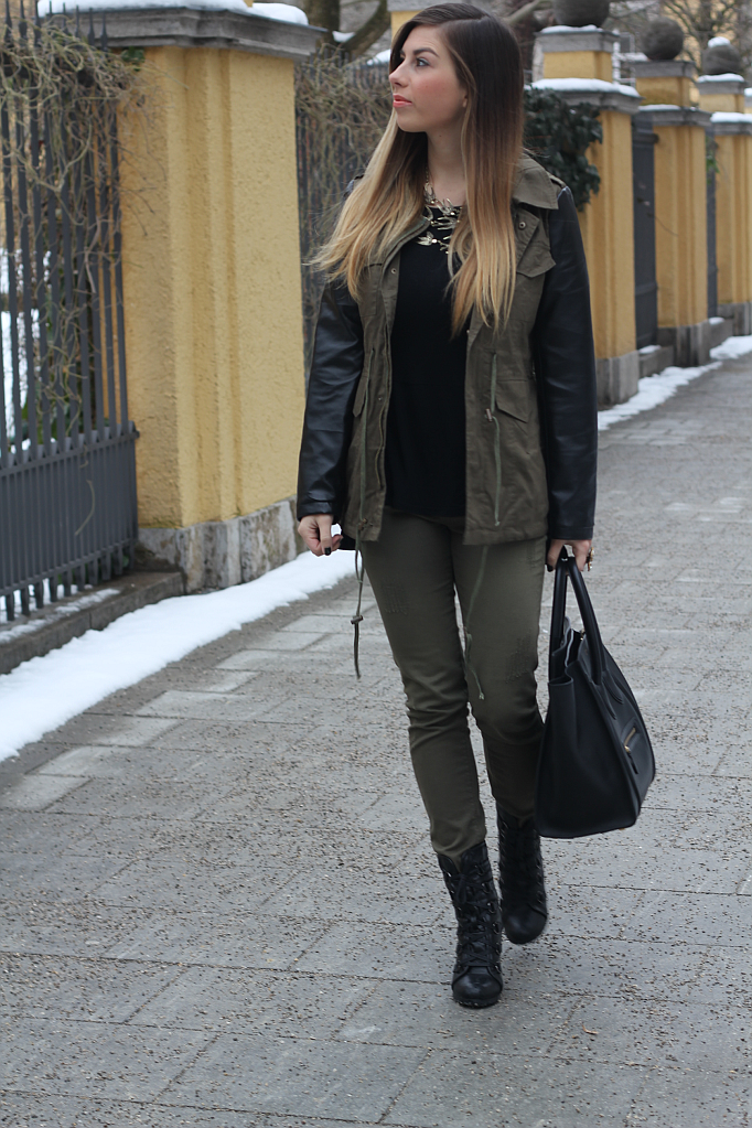 Outfit: Olive meets Black
