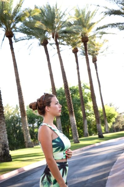 Palm Springs - Palmtree Skirt and Cropped Top