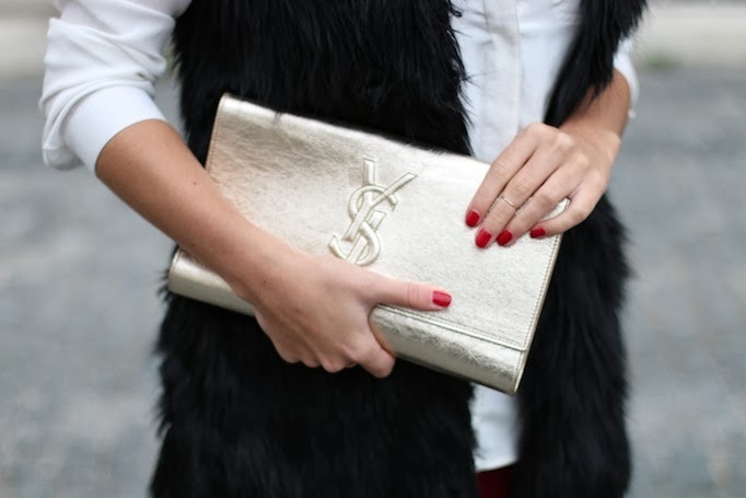 clutch ysl silver gold