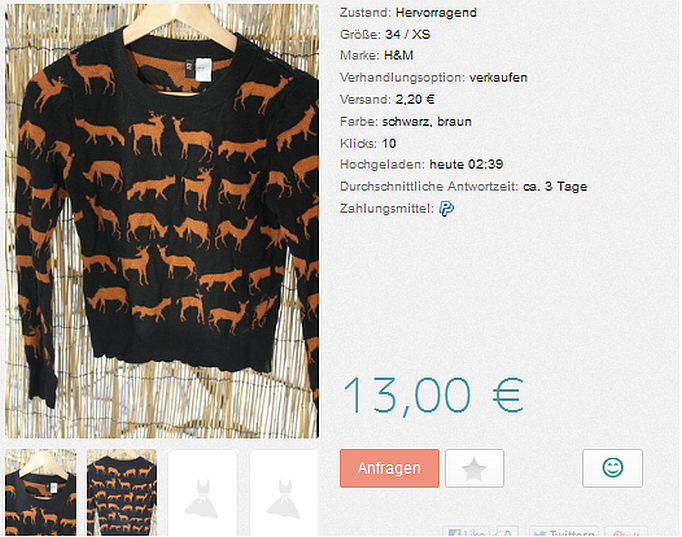 H6m pullover tiere