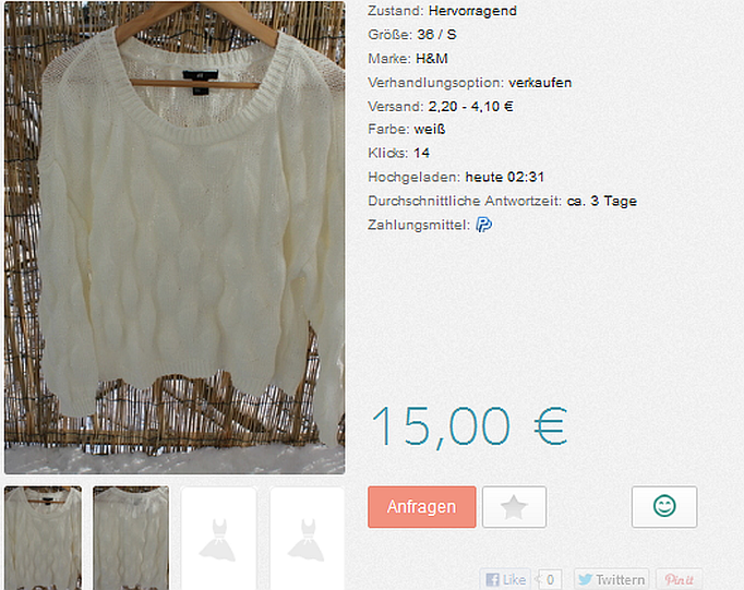 h&m pullover weiß