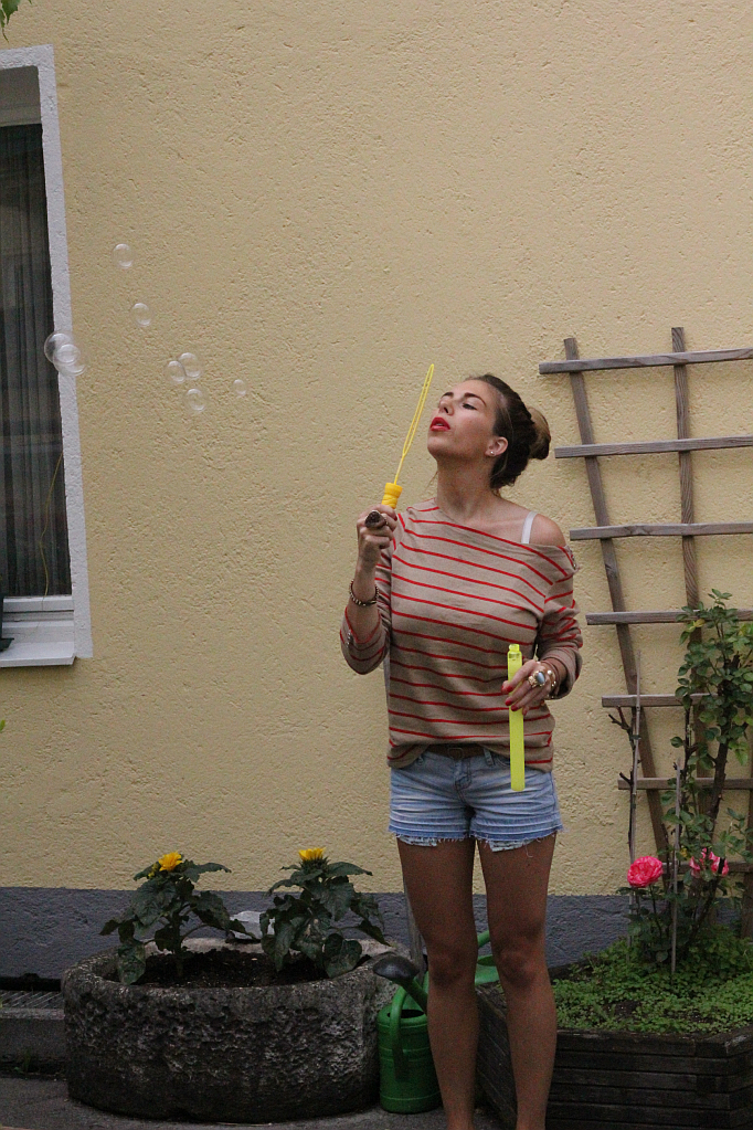 Stripes and a Bun:  Relaxed Summer Outfit