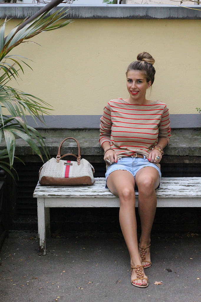 Stripes and a Bun:  Relaxed Summer Outfit