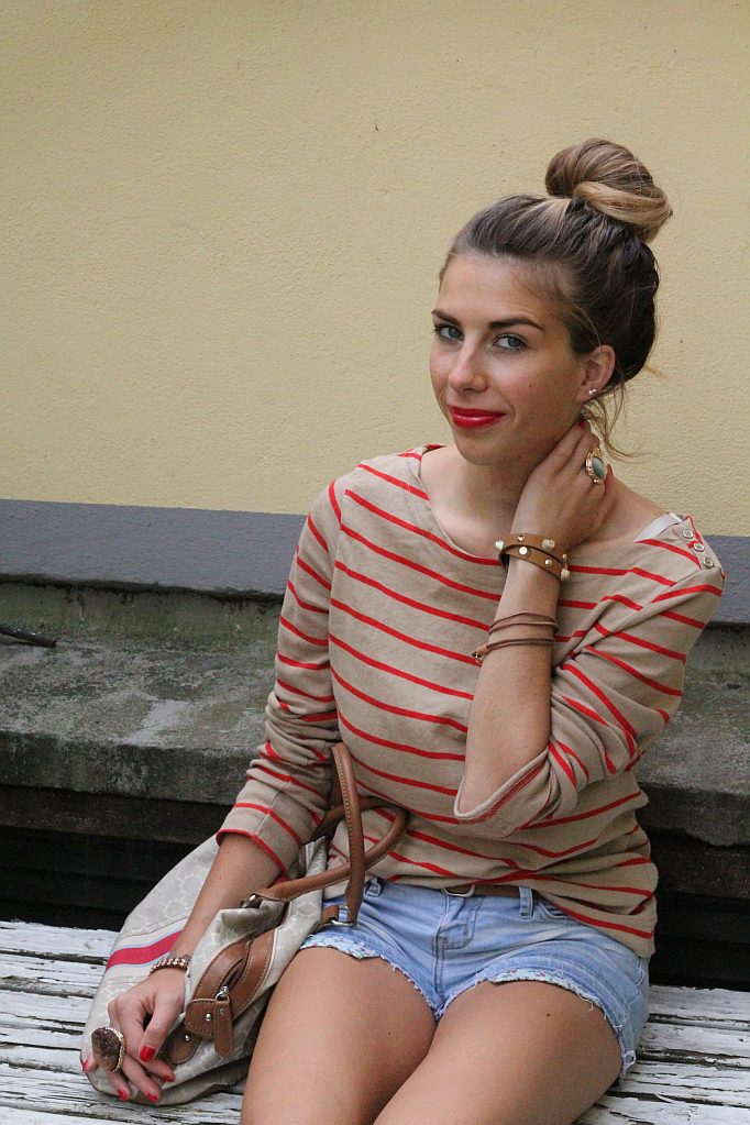 Stripes and a Bun:  Relaxed Summer Outfit