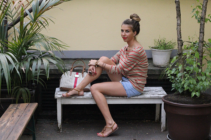 Stripes and a Bun:  Relaxed Summer Outfit