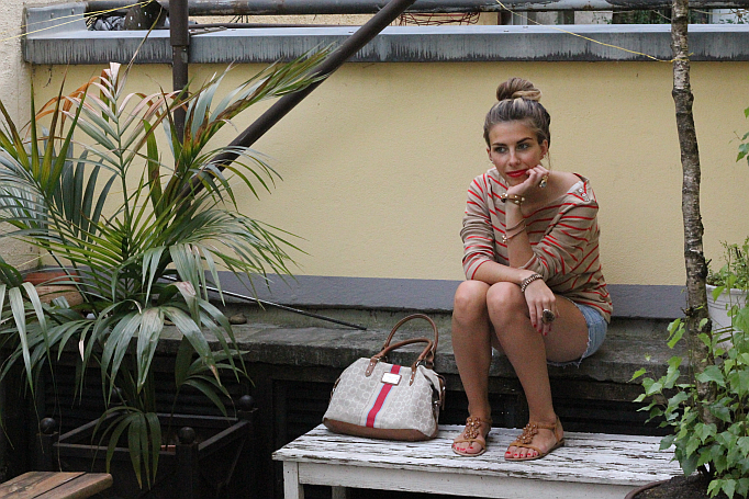 Stripes and a Bun:  Relaxed Summer Outfit