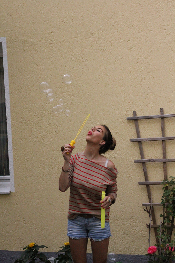 Stripes and a Bun:  Relaxed Summer Outfit