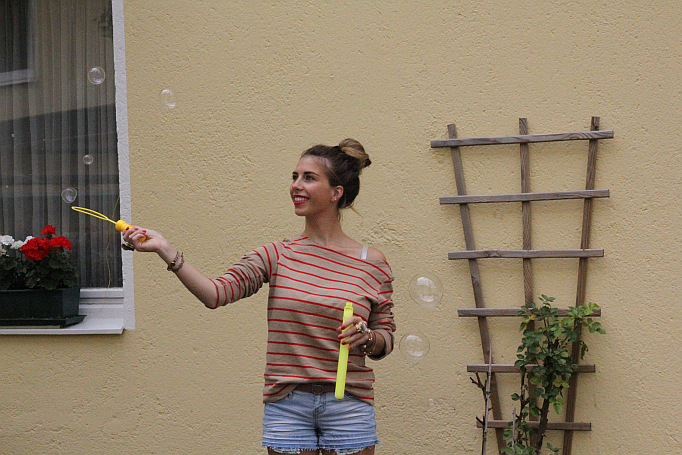 Stripes and a Bun:  Relaxed Summer Outfit