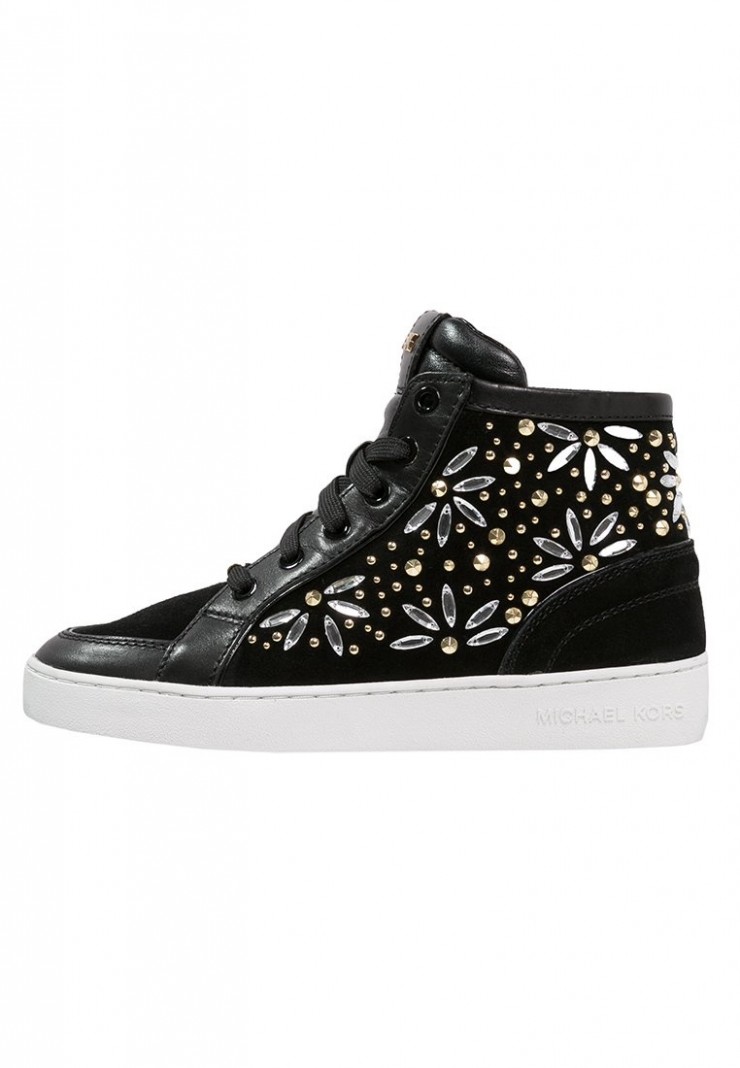 schwarze Michael Kors Senker Silber Blumen
