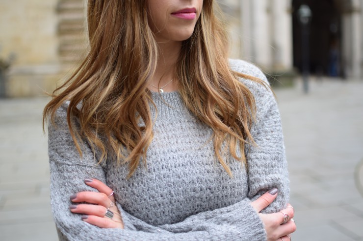 grauer Woll Strick Pullover von expresso fashion