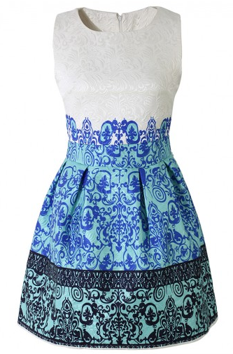 baroque dress chicwish blue turquise