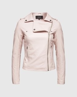 rosa lederjacke vila edited pink rose