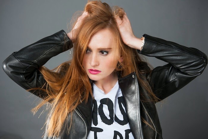 red hair rocker look