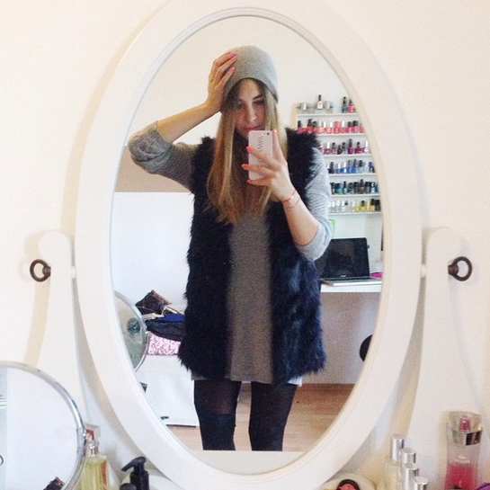herbst outfit mit mütze