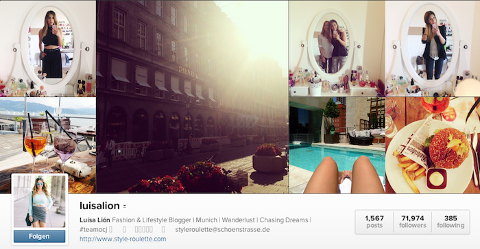 profil von luisalion bei instagram